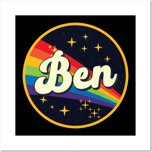 Ben // Rainbow In Space Vintage Style Posters and Art